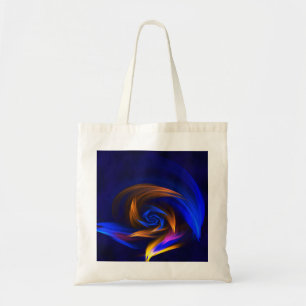 Tote Bag Orange bleu forme tourbillon Abstrait