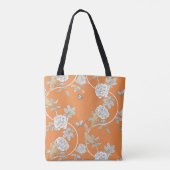 Tote Bag Orange Chinoiserie Floral Monogramme (Dos)