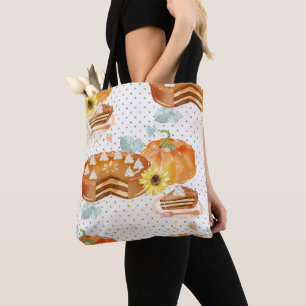 TOTE BAG ORANGE DE COULEUR D'EAU TOMBE CITROUILLES ET PIÈCE