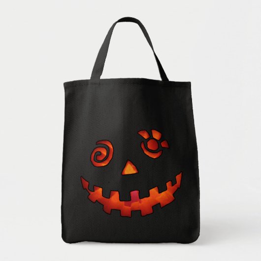 Tote Bag Orange folle de visage de citrouille de (Devant)