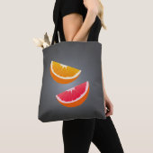 Tote Bag Orange & Grapefruit – Design Citron Moderne (De près)