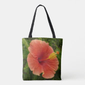 Tote Bag Orange Hibiscus Fleur Tropical Floral (Dos)