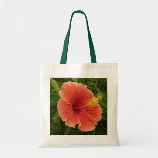 Tote Bag Orange Hibiscus Fleur Tropical Floral (Devant)
