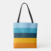 Tote Bag Orange Jaune Vert, 5 Couleurs, Nom Personnalisé T (Dos)