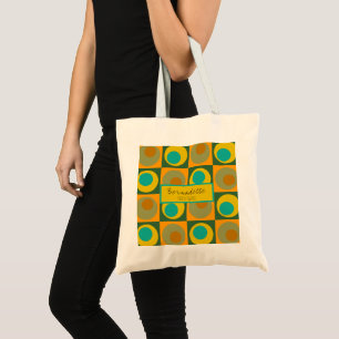 Tote Bag Orange jaune vert vert et turquoise Mariage Brides