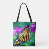 Tote Bag Orange Monarch Butterfly Explorer Script Moderne (Dos)