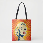 Tote Bag Orange Pop Art Blonde (Devant)