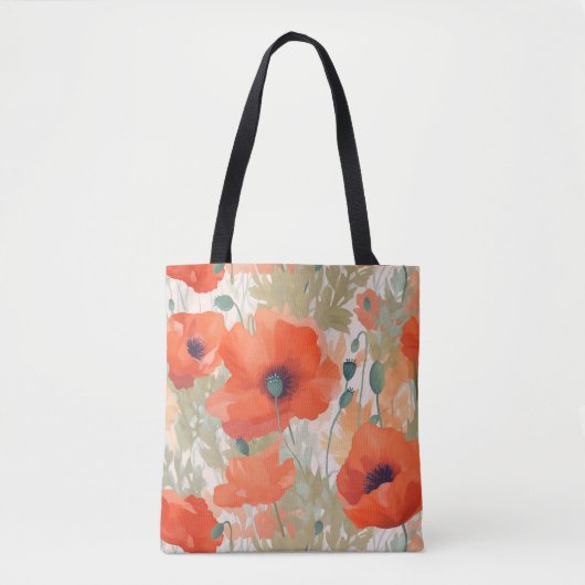 Tote Bag Orange Poppy Meadow (Devant)