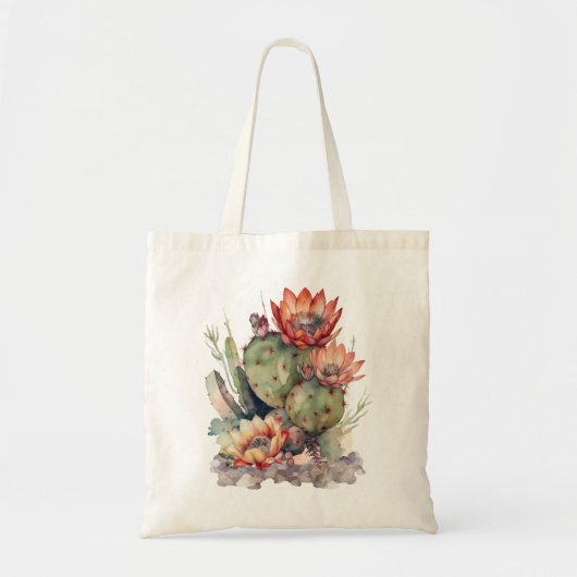 Tote Bag Orange/Red Flowering Cactus (Devant)