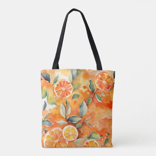 Tote Bag Orange Slices Aquarelle Frais Citrus Design (Dos)