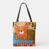Tote Bag Orange Tabby Cat  (Dos)