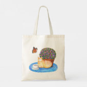 Tote Bag Orange Tabby Cat with Monarch Butterfly Cat art (Dos)