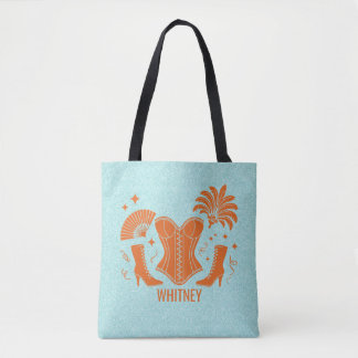 Tote Bag Orange + Teal Las Vegas Showgirl Bach