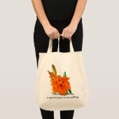 Tote Bag Orange tigre lys fleurs de jardin merci (Devant (produit))