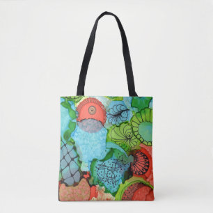 Tote Bag Orange/turquoise Fourre-tout abstrait