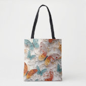 TOTE BAG ORANGE & TURQUOISE JOLIE BOUTEILLES D'ART DE QUILL (Devant)