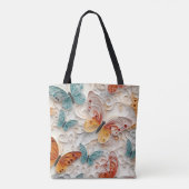 TOTE BAG ORANGE & TURQUOISE JOLIE BOUTEILLES D'ART DE QUILL (Dos)