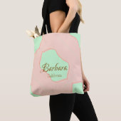 Tote Bag Orange vert pastel bohème ajouter nom lieu rustiqu (De près)