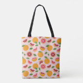 Tote Bag Oranges Citrus sur rose clair (Dos)