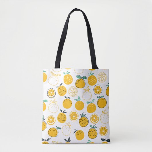Tote Bag Oranges fruits sans couture motif (Devant)