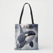 Tote Bag  Orca Stormy waves, Personalized (Devant)