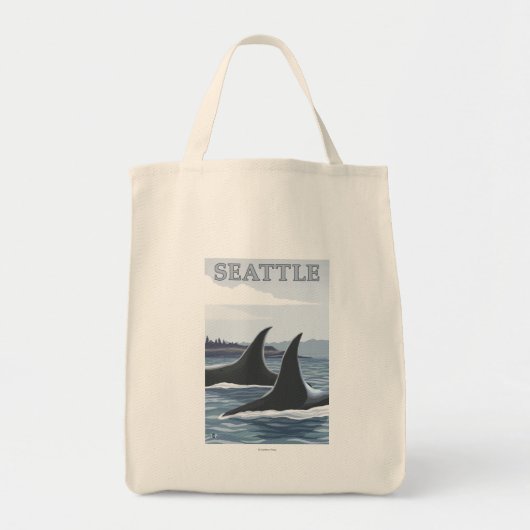 Tote Bag Orca Whales #1 - Seattle, Washington (Devant)