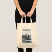 Tote Bag Orca Whales #1 - Seattle, Washington (Devant (produit))