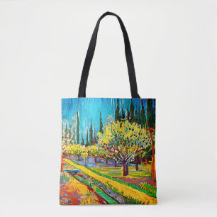 Tote Bag Orchard Bordé par Cyprès Vincent Van Gogh