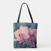 Tote Bag Orchid phalaenopsis ppolka dot pink flowers (Dos)