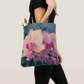 Tote Bag Orchid phalaenopsis ppolka dot pink flowers (De près)