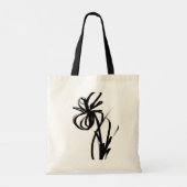 Tote Bag Orchidée Blanc : Abstrait blanc et noir (Dos)