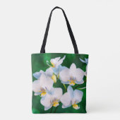 Tote Bag Orchidée blanche sur fond vert (Dos)