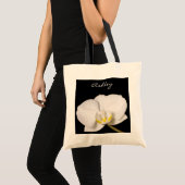 Tote Bag Orchidée blanche sur le noir (Devant (produit))