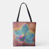 Tote Bag Orchidée bleu et violet peinture florale (Dos)
