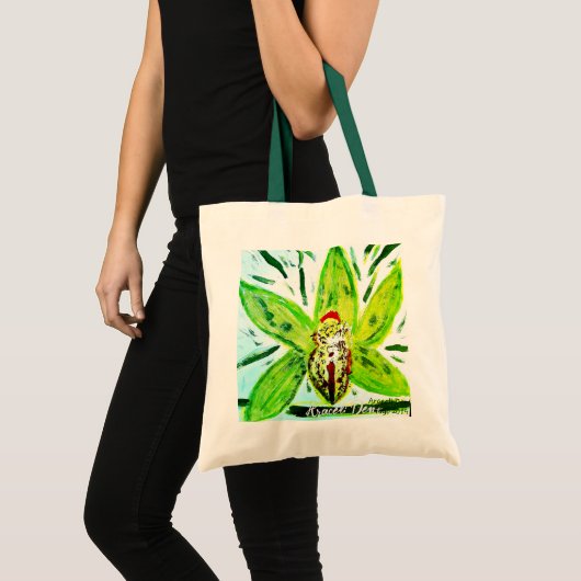 Tote Bag Orchidée de Cymbidium Vert Charme (Devant (produit))
