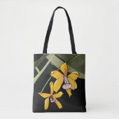 Tote Bag Orchidée jaune Fleur tropicale Botanique (Devant)