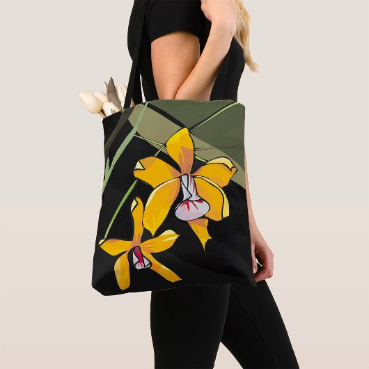 Tote Bag Orchidée jaune Fleur tropicale Botanique