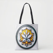 Tote Bag Orchidée métallique : une extravagance rose et jau (Devant)