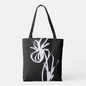 Tote Bag Orchidée Noir : Abstrait noir et blanc (Dos)