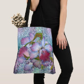 Tote Bag Orchidée rose violet aquarelle florale (De près)