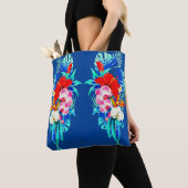 Tote Bag Orchidée tropicale et palmier feuille floral hawaï (De près)