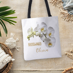Tote Bag Orchidées de Bridesmaid Floral Personnalisé