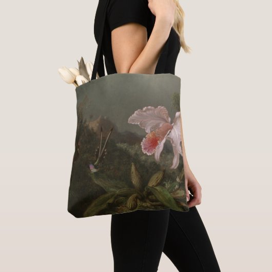 Tote Bag Orchidées et colibris de jungle (De près)
