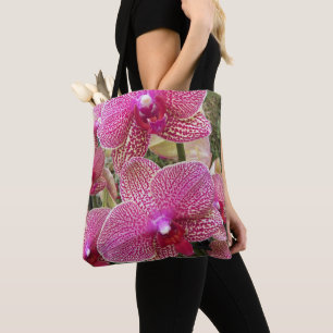 Tote Bag Orchidées Phalaenopsis tachetées de rose Floral