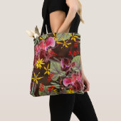 Tote Bag Orchidées rouges. (De près)