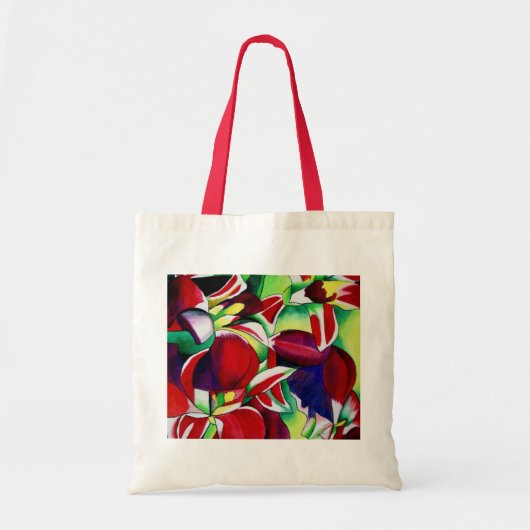Tote Bag Orchidées tropicales de Singapour cramoisies, art (Devant)