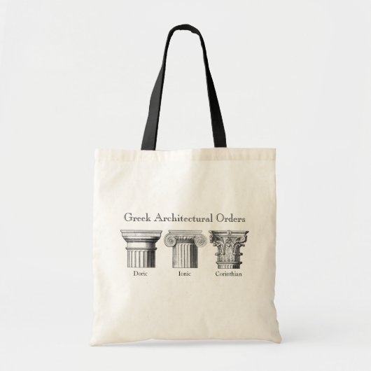 Tote Bag Ordres architecturaux grecs : Capitales de colonne (Devant)