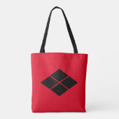 Tote Bag Oriental Black Red Takeda Japon Mon Art (Dos)