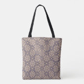 Tote Bag Oriental Bleu Beige Marocain Motif géométrique (Dos)