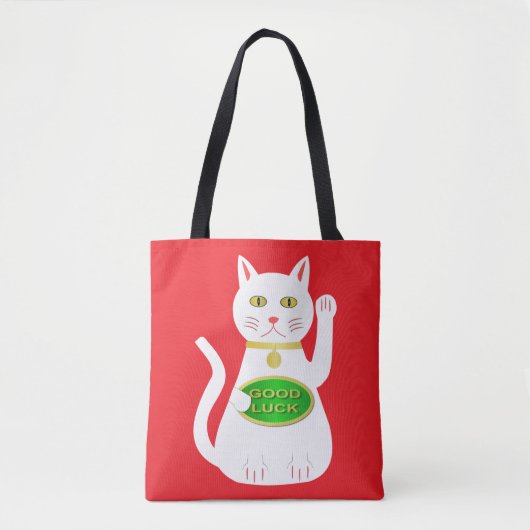 Tote Bag Oriental Lucky Cat double face (Devant)